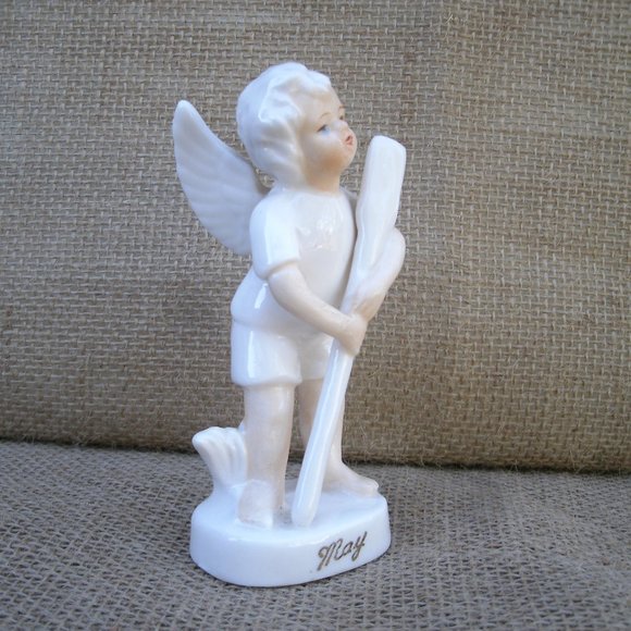 Vintage May Birthday Boy Angel Figurine - Picture 2 of 16
